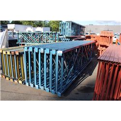 1 - 15' X 42  BLUE PALLET RACKING UPRIGHT & 5 - 8' CROSSBARS