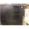 Image 2 : HERMAN MILLER MERIDIAN BLACK 6' TALL CABINET WITH 2 DRW. LATERAL FILE ON THE BOTTOM AND 2 DOOR