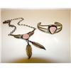 Image 2 : Native America Navajo Sterling Silver Pink Mother of