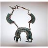 Image 1 : Old Pawn Zuni Sterling Turquoise Yei Squash Blossom.