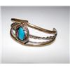 Image 2 : Native American Navajo Sterling Silver Turquoise Cuff