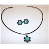 Image 1 : Mexican Taxco Sterling Silver Turquoise Collar Necklace