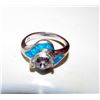 Image 2 : Vintage Sterling Silver Fire Opal Crystal Solitaire