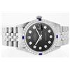 Image 2 : Rolex Stainless Steel 1.00 ctw Diamond and Sapphire DateJust Men's Watch