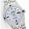 Image 1 : Rolex Stainless Steel Diamond and Sapphire DateJust Men's Watch