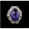 Image 2 : 14KT White Gold 14.42 ctw Tanzanite and Diamond Ring