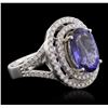 Image 1 : 14KT Two-Tone 4.50 ctw Tanzanite and Diamond Ring