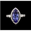 Image 2 : 14KT White Gold 2.78 ctw Tanzanite and Diamond Ring