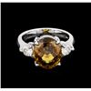Image 2 : 8.53 ctw Zircon and Diamond Ring - 14KT White Gold