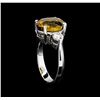 Image 4 : 8.53 ctw Zircon and Diamond Ring - 14KT White Gold