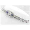 Image 2 : 0.46 ctw Diamond and Sapphire Bracelet - 18KT White Gold