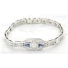Image 4 : 0.46 ctw Diamond and Sapphire Bracelet - 18KT White Gold