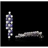 Image 2 : 14KT White Gold 9.36 ctw Sapphire and Diamond Earrings
