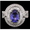 Image 2 : 18KT White Gold 2.45 ctw Tanzanite and Diamond Ring