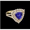 Image 1 : 14KT Yellow Gold 2.86 ctw Tanzanite and Diamond Ring