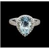 Image 2 : 2.94 ctw Aquamarine and Diamond Ring - 14KT White Gold