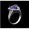 Image 3 : 14KT White Gold 5.22 ctw Tanzanite and Diamond Ring