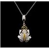 Image 1 : 18KT Two-Tone Gold 0.45 ctw Diamond Pendant With Chain