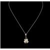 Image 2 : 18KT Two-Tone Gold 0.45 ctw Diamond Pendant With Chain