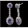 Image 1 : 14KT White Gold 3.22 ctw Tanzanite and Diamond Earrings
