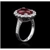 Image 3 : 14KT White Gold 7.09 ctw Ruby and Diamond Ring