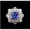 Image 2 : 18KT White Gold 5.60 ctw Tanzanite and Diamond Ring