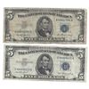 Image 1 : 1953 $5 Silver Certificate Currency Lot of 2