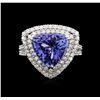 Image 2 : 18KT White Gold 5.22 ctw Tanzanite and Diamond Ring