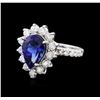 Image 1 : 14KT White Gold 3.25 ctw Tanzanite and Diamond Ring
