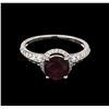 Image 2 : 1.63 ctw Ruby and Diamond Ring - 18KT White Gold