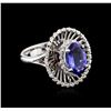 Image 1 : 14KT White Gold 1.80 ctw Tanzanite and Diamond Ring