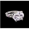 Image 1 : 11.71 ctw Kunzite, Sapphire, and Diamond Ring - 18KT White Gold