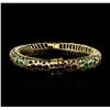 Image 2 : 14KT Yellow Gold 12.60 ctw Multi Gemstone Bangle Bracelet