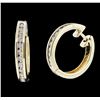 Image 2 : 14KT Yellow Gold 0.39 ctw Diamond Earrings