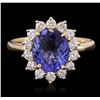 Image 2 : 14KT Yellow Gold 2.24 ctw Tanzanite and Diamond Ring
