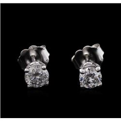 0.68 ctw Diamond Stud Earrings - 14KT White Gold
