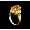 Image 4 : 4.94 ctw Citrine and Diamond Ring - 14KT Yellow Gold