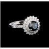 Image 1 : 2.10 ctw Black and White Diamond Ring - 14KT White Gold