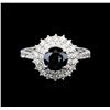 Image 2 : 2.10 ctw Black and White Diamond Ring - 14KT White Gold