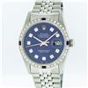 Image 1 : Rolex Stainless Steel Diamond And Sapphire DateJust Men's Watch