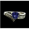 Image 2 : 18KT White Gold 1.34 ctw Tanzanite and Diamond Ring