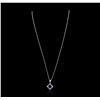 Image 2 : 18KT White Gold 3.18 ctw Sapphire and Diamond Pendant With Chain