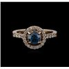Image 2 : 1.12 ctw Blue Diamond Ring - 14KT Rose Gold