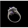 Image 3 : 4.04 ctw Tanzanite and Diamond Ring - 14KT White Gold