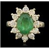 Image 2 : 14KT Yellow Gold 2.79 ctw Emerald and Diamond Ring