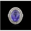 Image 1 : 14KT White Gold 13.17 ctw Tanzanite and Diamond Ring