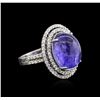 Image 2 : 14KT White Gold 13.17 ctw Tanzanite and Diamond Ring