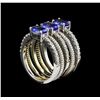 Image 3 : 2.43 ctw Tanzanite and Diamond Ring - 14KT White Gold