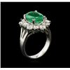 Image 3 : 14KT White Gold 3.41 ctw Emerald and Diamond Ring