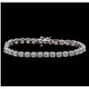 Image 1 : 14KT White Gold 9.10 ctw Diamond Tennis Bracelet